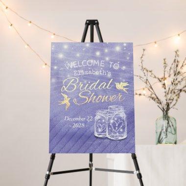 Couple Mason Jars String Lights Bridal Shower Sign