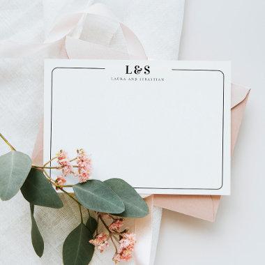Couple Monogram Minimal Simple Black and White Note