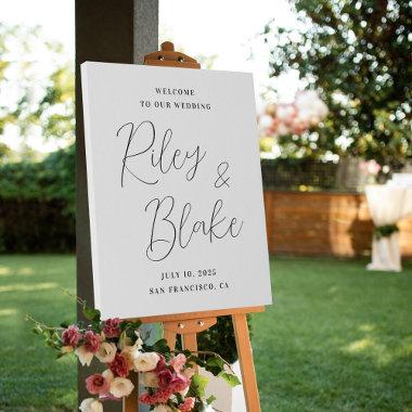 Couple Names EDITABLE COLOR Welcome Sign Canvas