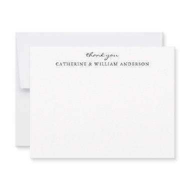 Couple Newlywed Simple Script Thank You Stationery Note Invitations