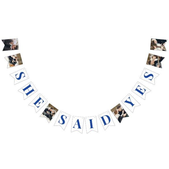 Couple Photo Royal Blue  Bunting Flags