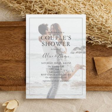 Couple Shower Minimalist Photo Invitations