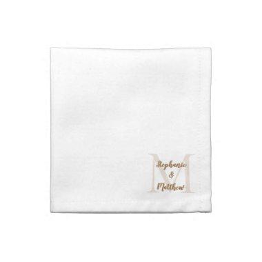 Couple Wedding Monogram Initial Names Modern Brown Cloth Napkin