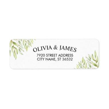 Couples Botanical Watercolor Elegant Label