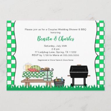 Couples Bridal or Wedding Shower BBQ party Invitations