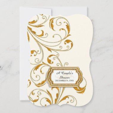Couple's Bridal Shower Glam Old Hollywood Regency Invitations