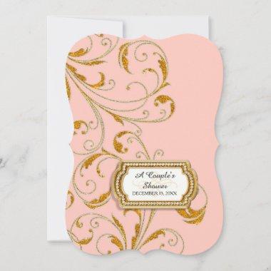 Couple's Bridal Shower Glam Old Hollywood Regency Invitations