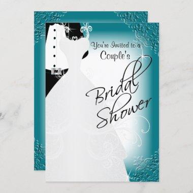 Couple's Bridal Shower in an Elegant Dark Teal Invitations