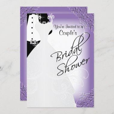 Couple's Bridal Shower in an Elegant Purple Invitations