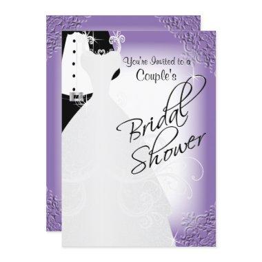 Couple's Bridal Shower in an Elegant Purple Invitations