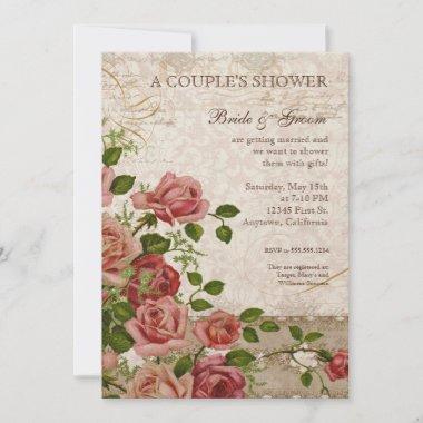 Couple's Bridal Shower - Trellis Rose Vintage Invitations