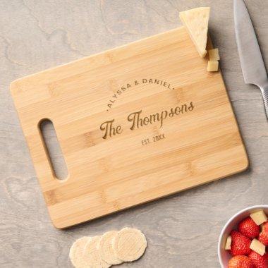 Couple's gift Wedding Established year personalize Engraved Cutting Board
