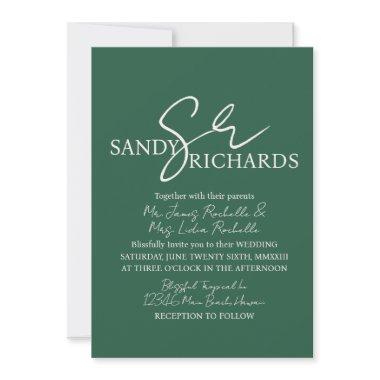 Couples Monogrammed Verde Script Wedding