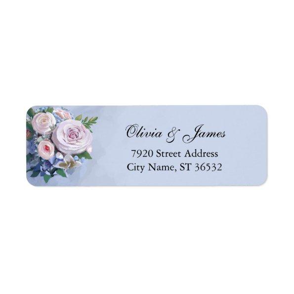 Couples Peony Rose Floral Elegant Label