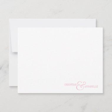 Couples Personalized Stationery Blush Pink Scallop Note Invitations