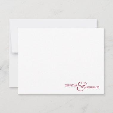 Couples Personalized Stationery Burgundy Scallop Note Invitations