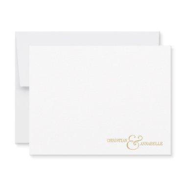 Couples Personalized Stationery Faux Gold Scallop Note