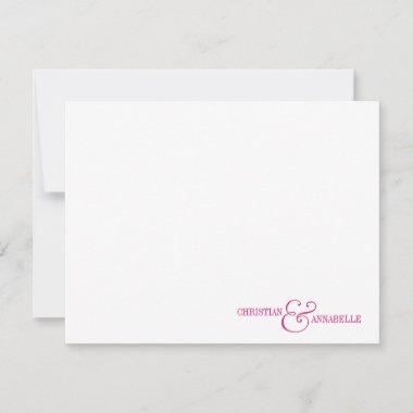 Couples Personalized Stationery Hot Pink Scallop Note Invitations