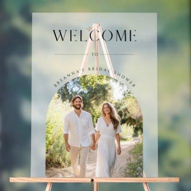 Couples Photo Rustic Frosted  Welcome Acrylic Sign