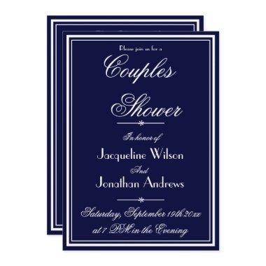 Couples Shower Elegant Personalized Name RSVP Chic