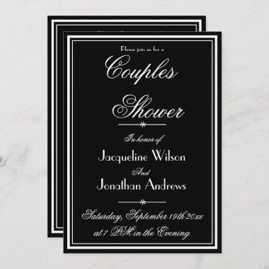 Couples Shower Elegant Personalized Name RSVP Cool Invitations