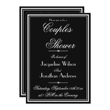 Couples Shower Elegant Personalized Name RSVP Cool Invitations