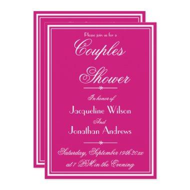 Couples Shower Magenta Simple Elegant Name RSVP