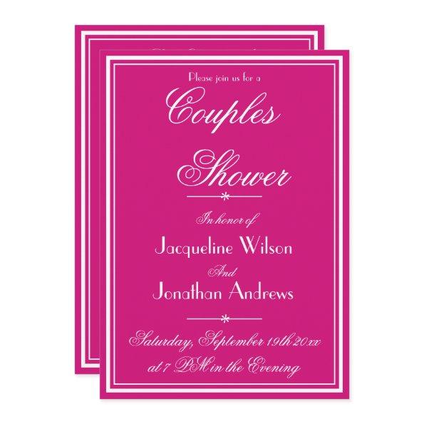 Couples Shower Magenta Simple Elegant Name RSVP