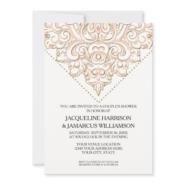 Couples Shower Rustic Wooden Board Lace Typography