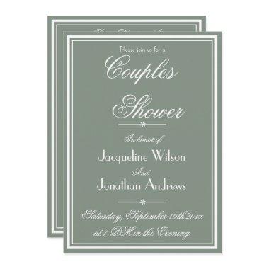 Couples Shower Sage Green Simple Rustic Names RSVP