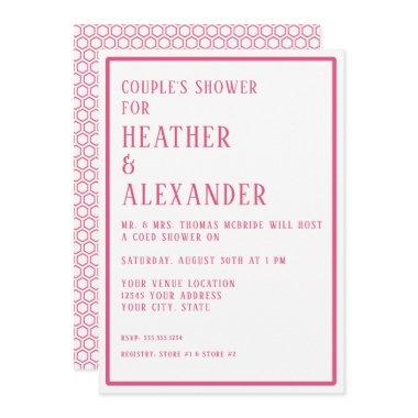 Couples Shower Simple Modern Hexagon Geometric