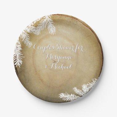 Couples Shower Woodland Forest Center Cut Tree Paper Plates