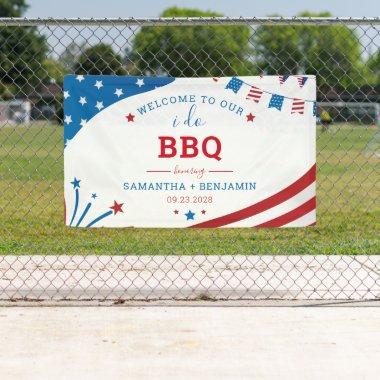 Couples Summer BBQ USA Bridal Shower Welcome Banner