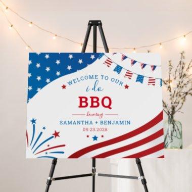 Couples Summer BBQ USA Bridal Shower Welcome Foam Board