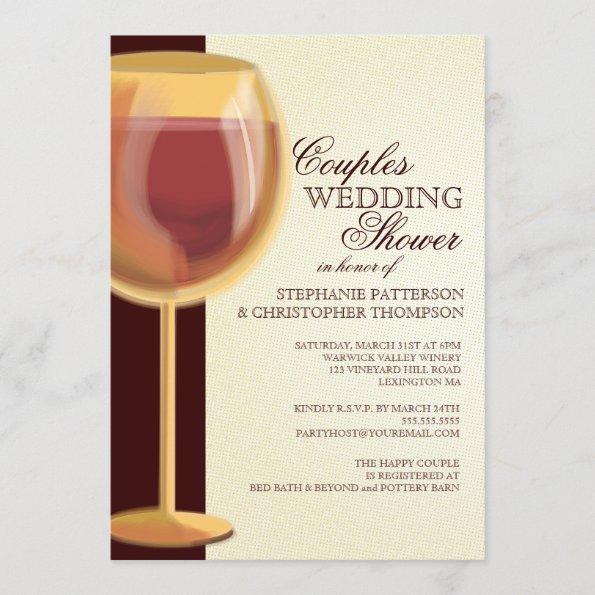 Couples Wedding Shower Aged Wine Themed Invitations