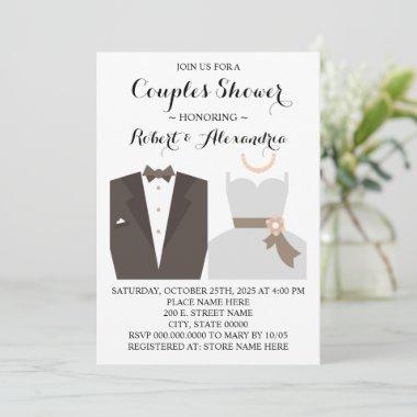 Couples Wedding Shower Bride & Groom Invitations