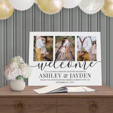 Couples Wedding Shower Elegant 3 Photo Welcome Foam Board