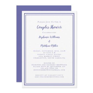 Couples Wedding Shower Engagement Periwinkle Blue Invitations