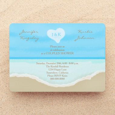 Couples Wedding Shower Invitations Beach