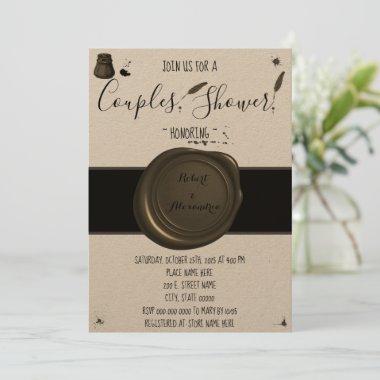 Couples Wedding Shower Pen & Inkwell Invitations