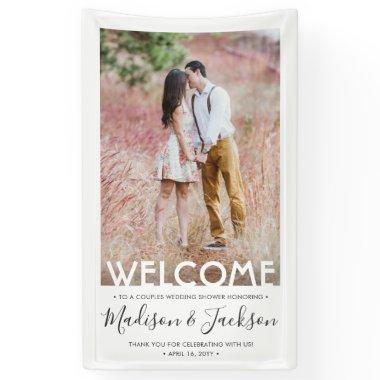 Couples Wedding Shower Simple Photo Welcome Banner