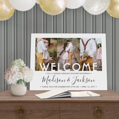 Couples Wedding Shower Welcome 3 Photo Collage Foam Board