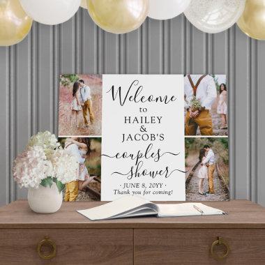 Couples Wedding Shower Welcome 4 Photo Collage Foam Board