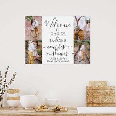 Couples Wedding Shower Welcome 4 Photo Collage Poster