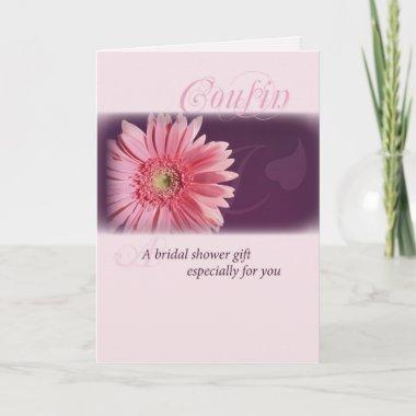 Cousin, Bridal Shower Pink Daisy Invitations