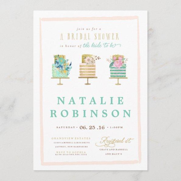 Couture Cake Bridal Shower Invitations - blue