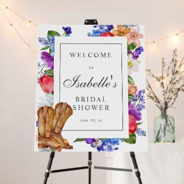 Cowboy Boots and Wildflower  Welcome Foam Board