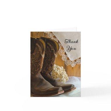 Cowboy Boots Lace Western Wedding Thank You