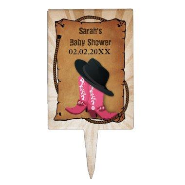 cowboy boots western theme Personalized Cake Picks