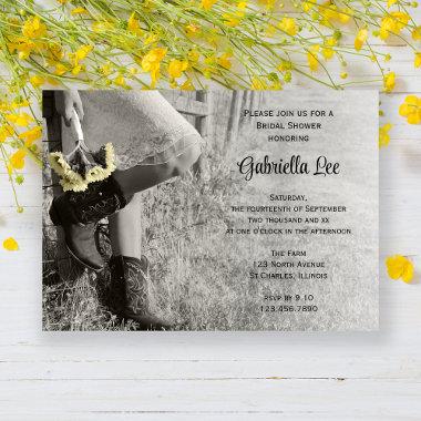 Cowgirl and Sunflowers Country Ranch Bridal Shower Invitations